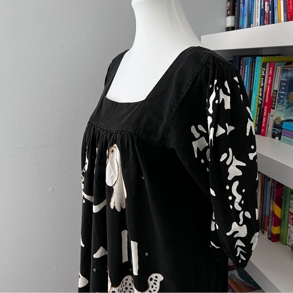 VINTAGE Ramona Rull Womens Black White & Gold Animal Dress size AV - Picture 11 of 14